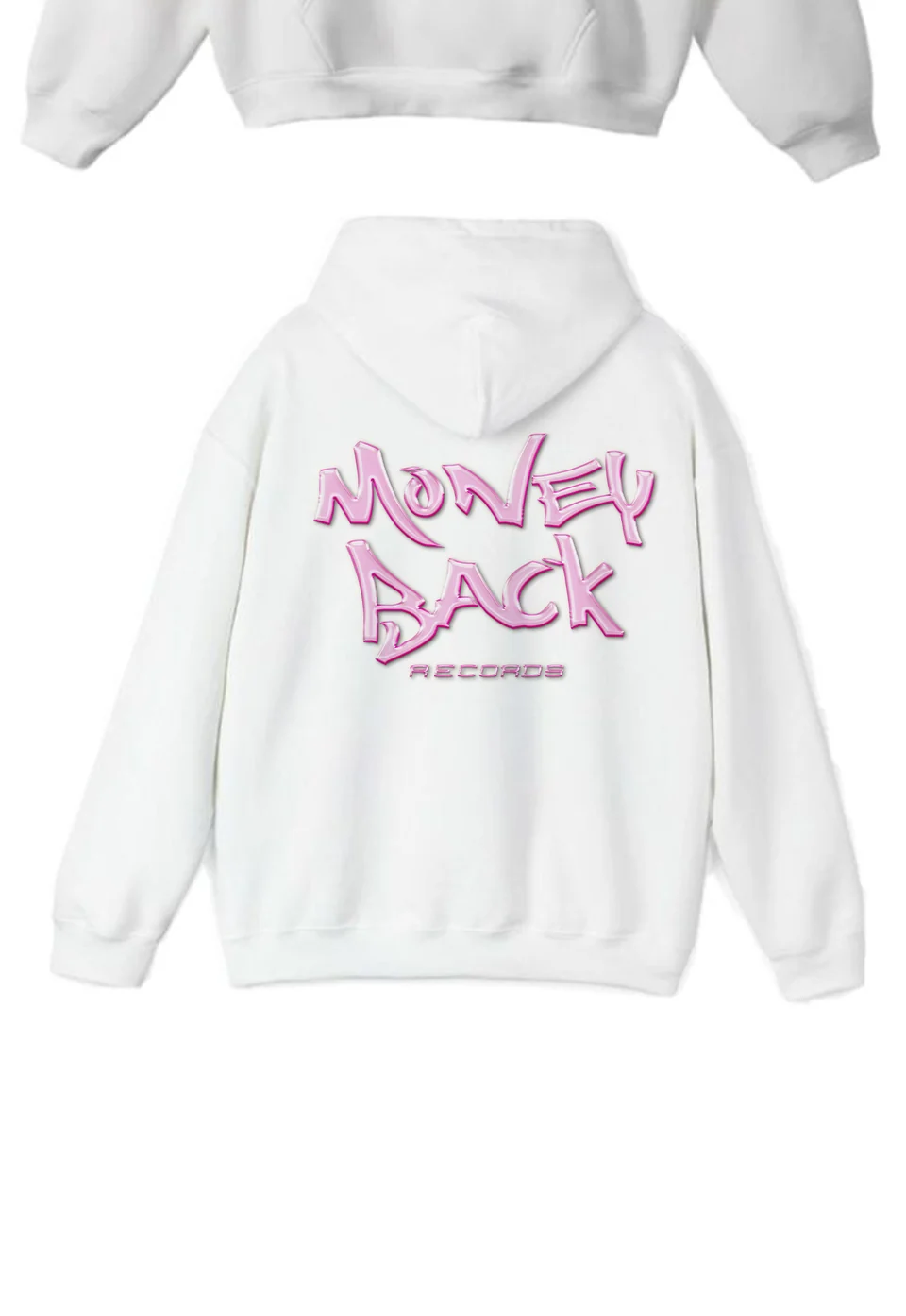 PINK Hoodie — White — Back