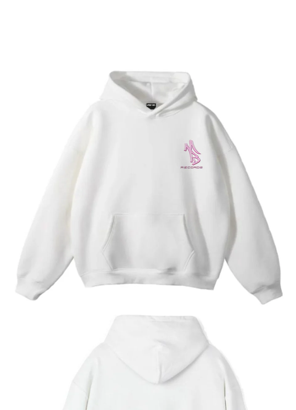 PINK Hoodie — White — Front